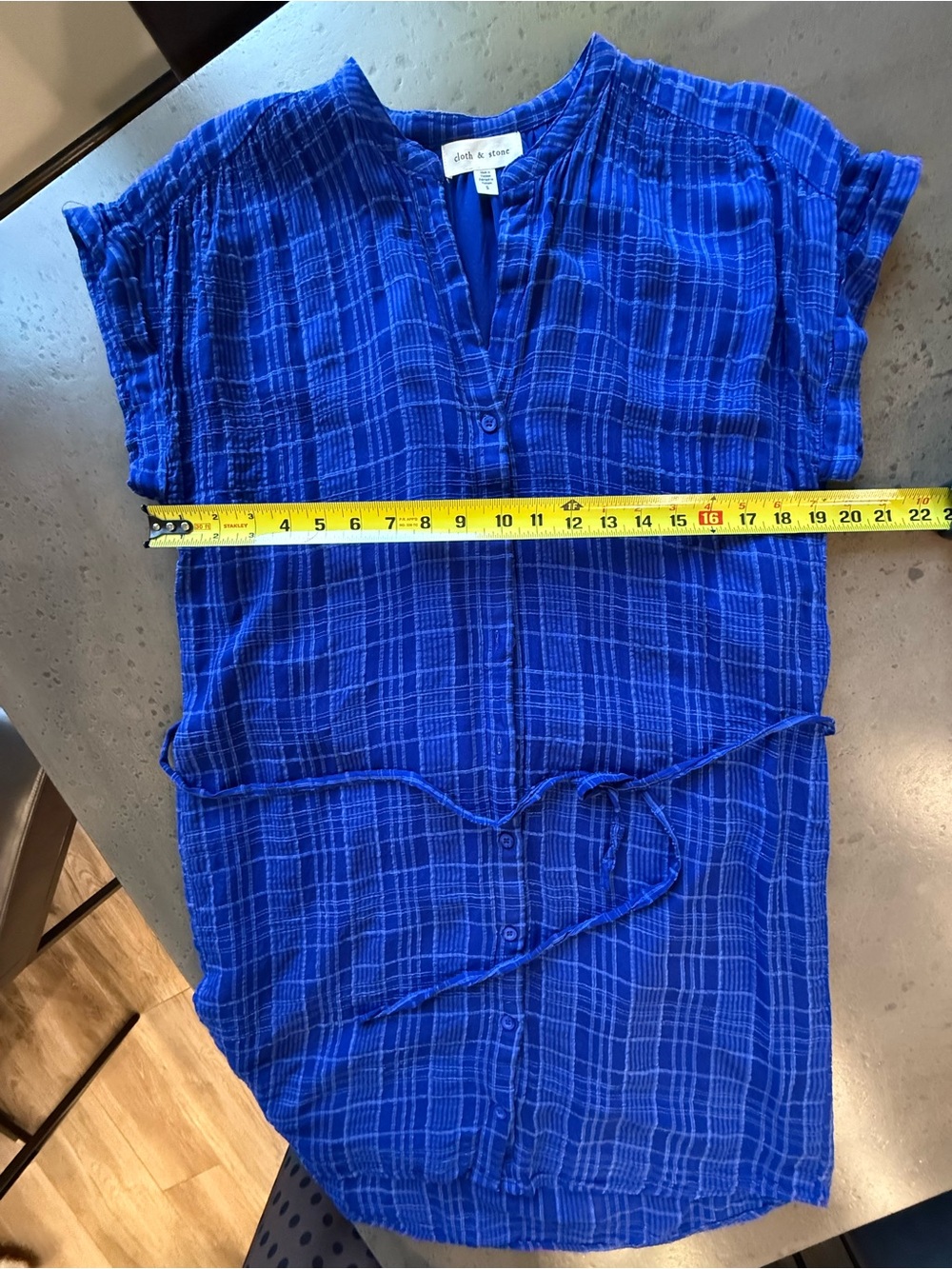 cloth & stone Cobalt Blue Plaid Shirt Dress - Picture 7 of 8